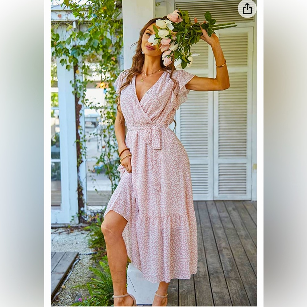 Pink Floral Plus Size Dress
